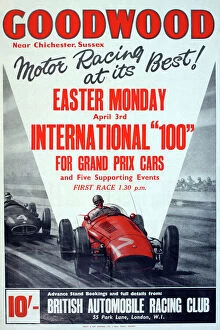 Chichester Collection: Poster, Goodwood, near Chichester, Sussex, Motor Racing at its Best! Easter Monday 3 April