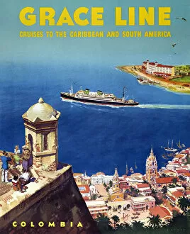 Images Dated 21st December 2017: Poster, Grace Line to the Caribbean and South America