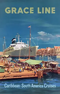 Poster, Grace Line Cruises to the Caribbean and South America