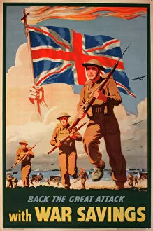 Images Dated 24th June 2011: Poster, Back the Great Attack with War Savings