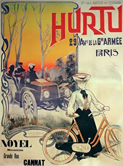 Cycles Prints: Poster, Hurtu, Motor Cars and Bicycles, Paris