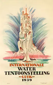 Liege Prints: Poster, International Water Exhibition, Liege, Belgium