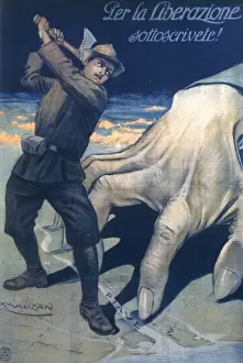 Defend Prints: Poster, Italian liberation, Piave, Italy, WW1