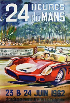 Images Dated 27th March 2020: Poster, Le Mans 24 hour rally 1962
