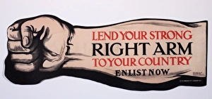 WWI Posters Gallery: Poster, Lend Your Strong Right Arm to your Country
