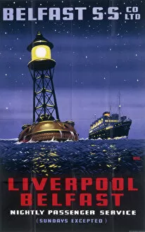 Belfast Collection: Poster for the Liverpool to Belfast passenger service
