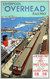 Overhead Prints: Poster, Liverpool Overhead Railway