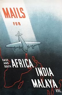 Airmail Collection: Poster, Mails for East and South Africa, India, Malaya etc
