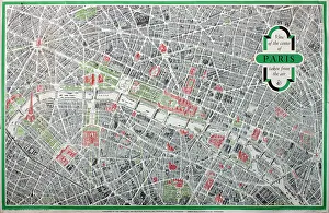 Seine Prints: Poster, map of the City of Paris
