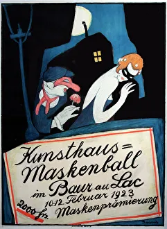 Zurich Prints: Poster, Masked Ball, Baur au Lac, Zurich, Switzerland