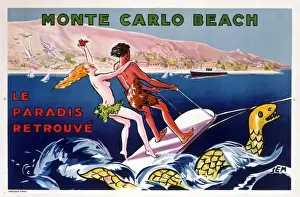 Goursat Prints: Poster for Monte-Carlo Beach, Monaco