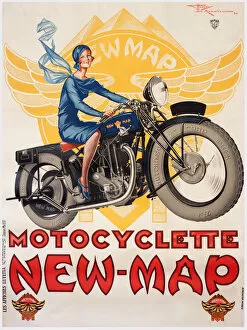 Images Dated 21st June 2019: Poster, Motocyclette New-Map