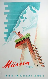 Murren Prints: Poster, Murren, Switzerland