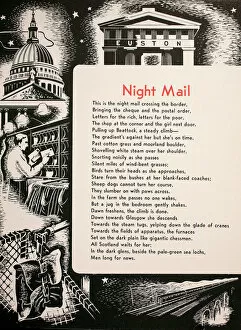 Poetry Collection: Poster, Night Mail