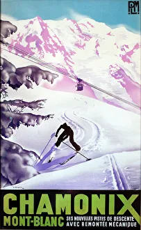 Blanc Prints: Poster, PLM, Chamonix, Mont Blanc, France