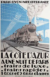 Azur Prints: Poster, PLM railway route to the Cote d'Azur, France