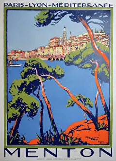 Broders Prints: Poster, PLM railway route to Menton, France