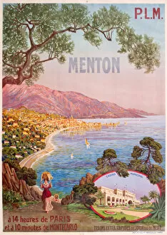 Images Dated 22nd December 2017: Poster, PLM train service to Menton, France