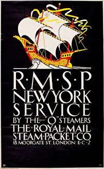 Moorgate Gallery: Poster, RMSP New York service by Royal Mail