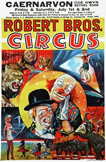 Painted Gallery: Poster, Robert Brothers Circus, Caernarvon, Wales