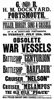 Images Dated 7th July 2004: Poster for a Royal Navy Auction, 1910