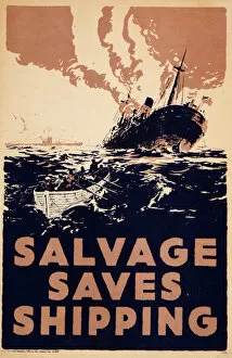 Images Dated 23rd June 2011: Poster: Salvage Saves Shipping