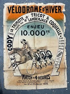 Cyclists Collection: Poster, Samuel Cody, Velodrome d'Hiver, Paris