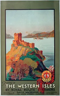 Caledonian Prints: Poster, Scotland, Touring in the Western Isles by Royal Route Steamers