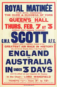 Graphic Collection: Poster, Scotts flight from England to Australia