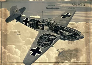 Campaign Collection: Poster showing details of the ME109 Messerschmitt