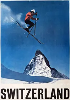 Matterhorn Prints: Poster, Skiing in Switzerland
