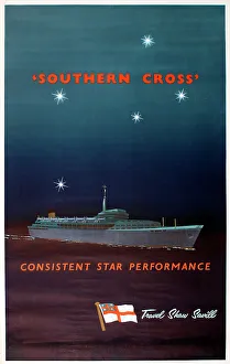 Savill Prints: Poster, Southern Cross cruise liner, Shaw Savill