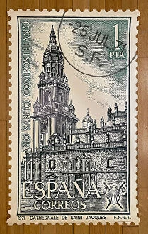 Santiago Collection: Poster, Spanish stamp design