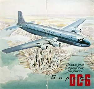 Images Dated 15th September 2015: Poster, Super DC-6 aeroplane
