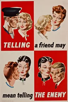 Chat Prints: Poster, Telling a friend may mean telling the enemy, WW2