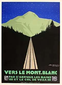 Mont Prints: Poster, travel to Mont Blanc