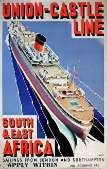 Union Castle Prints: Poster - Union-Castle Line - South & East Africa (Pretoria C)