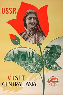 Ussr Collection: Poster, USSR, Visit Central Asia via Intourist