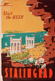 Ussr Collection: Poster, Visit the USSR, Stalingrad, via Intourist