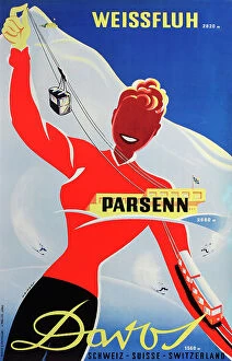 Cable Collection: Poster, Weissfluh, Parsenn, Davos, Switzerland