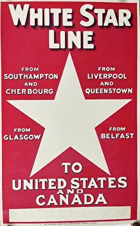 Queenstown Prints: Poster, White Star Line to United States and Canada
