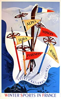 Images Dated 22nd December 2017: Poster, Winter Sports in France