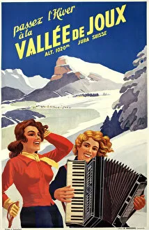Accordion Gallery: Poster, Winter in the Vallee de Joux, Jura, Switzerland