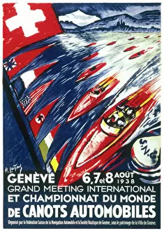 Ship Posters Collection: Poster for the world motor boat championships 1938