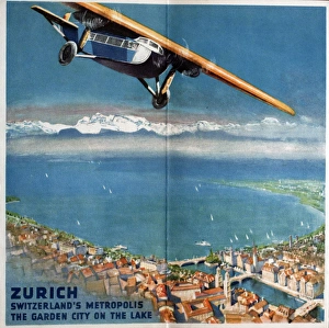 Images Dated 15th September 2015: Poster, Zurich, The Garden City on the Lake