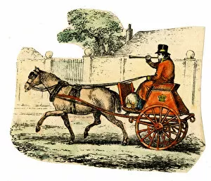 Blow Gallery: Postman with trumpet, horse and cart