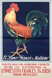 Images Dated 19th November 2015: Postwar poster, French and Italian Bank