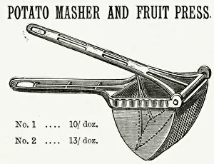 Potato masher and fruit press 1888