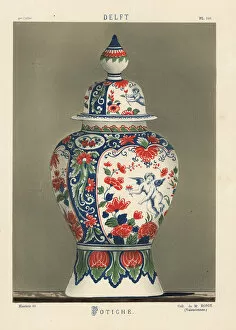 Potiche or vase from Delft, Netherlands, 18th century