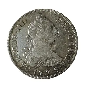 Minted Prints: Potos&#xd837ith the image of Charles III. Coin minted
